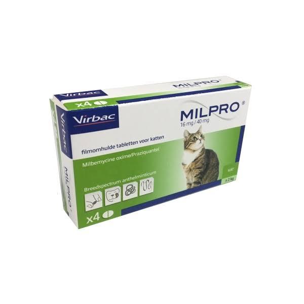 MILPRO Katze 16/40 mg 4 St. (2-12kg) Wurmkur