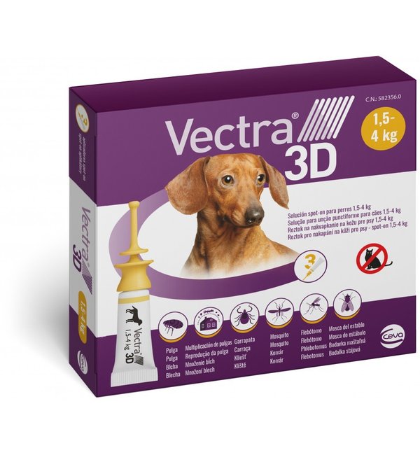 VECTRA 3D Hund XS  3 St. (1,5-4kg)