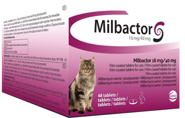 MILBACTOR Katze 16/40 mg 48 St. (2-12kg) Wurmkur