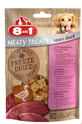 8in1 gefriergetrocknet 50 g – Hundesnacks – Ente